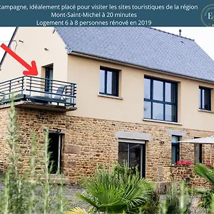Maison Comprenant Deux A Louer, Ensemble Ou Independamment, Capacite De 4 A 19 Personnes Idealement Place Pour Visiter Le Mont-saint-michel, Saint-malo Et Les Alentours Hébergement de vacances Baguer-Pican